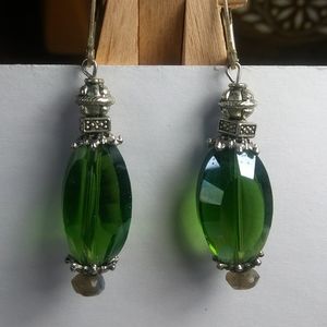 GREEN CRYSTAL EARRINGS